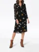 GANNI tie waist floral dress