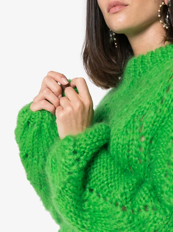 ganni green jumper