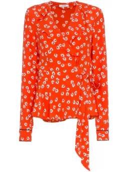 Blusa floral com babado