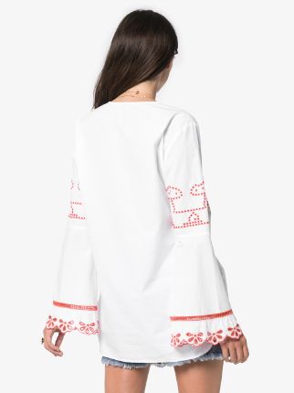 peony embroidered tunic top展示图