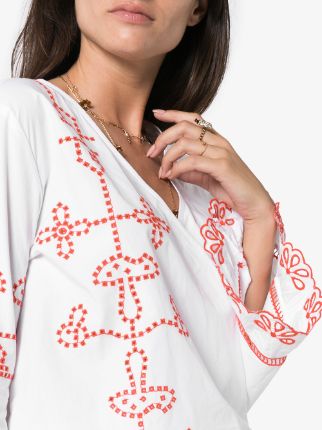 peony embroidered tunic top展示图