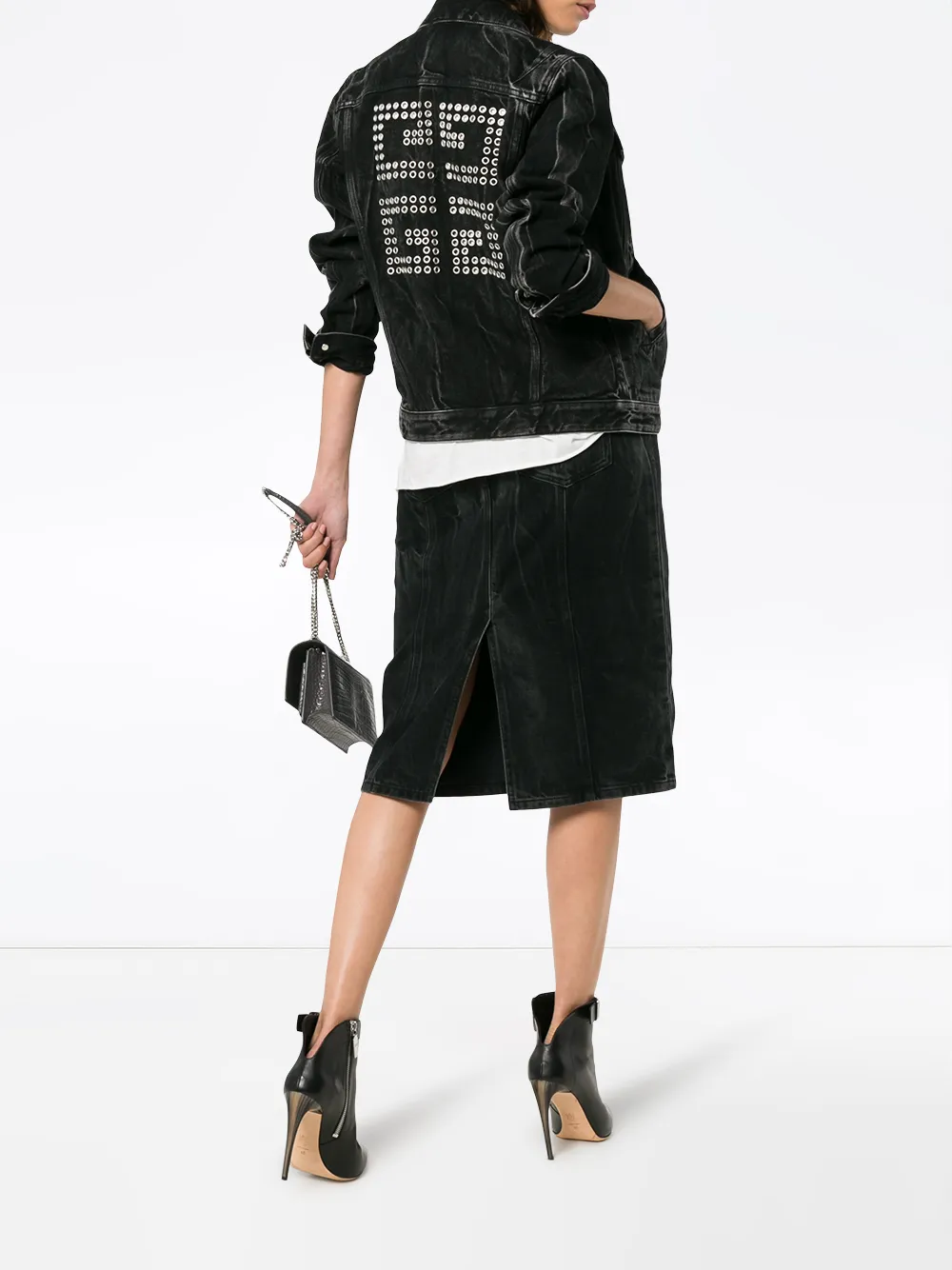 Givenchy high waisted fitted denim skirt - Zwart