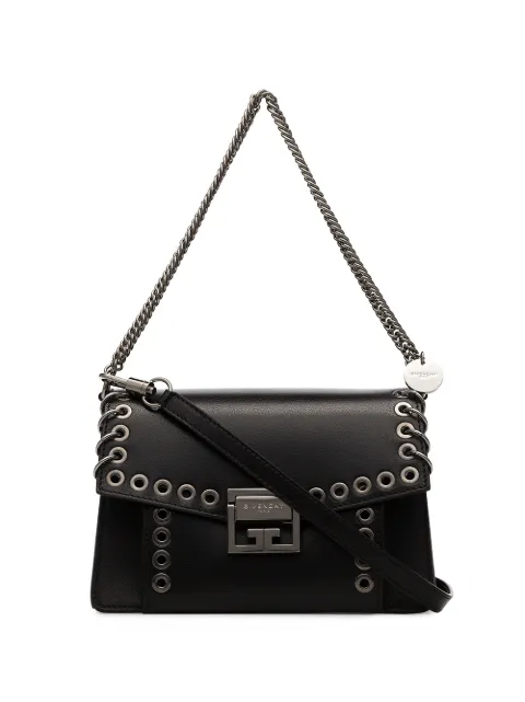 Click to view more detailed imagery on our partner's website Givenchy Gv3 Small Goatskin Leather Grommet Satchel Bag In Black