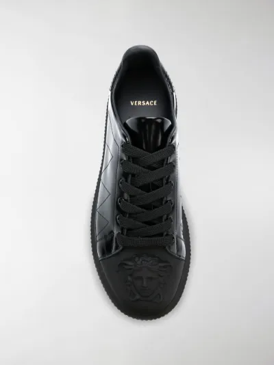 black Medusa patent leather sneakers 