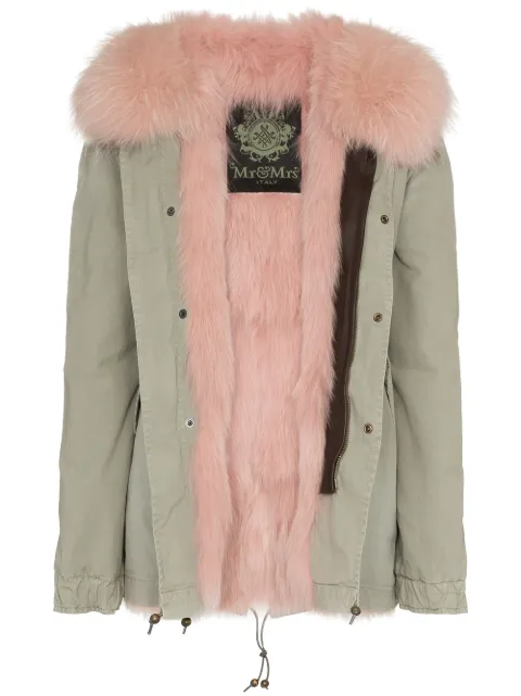 MR & MRS ITALY Pink Fur Lined Parka