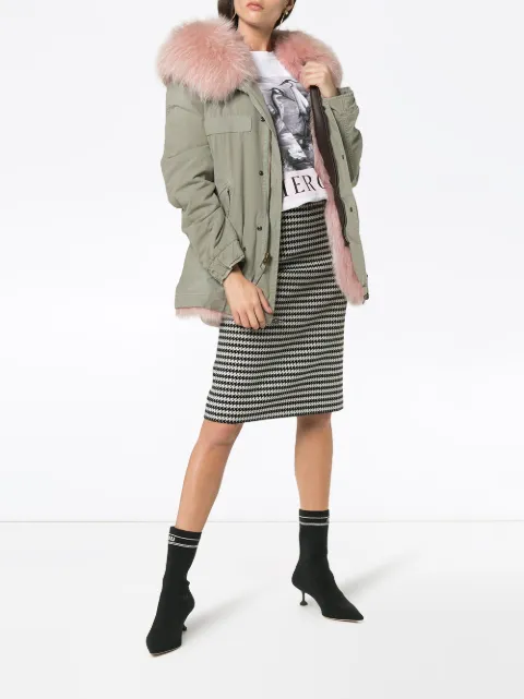 MR & MRS ITALY Pink Fur Lined Parka