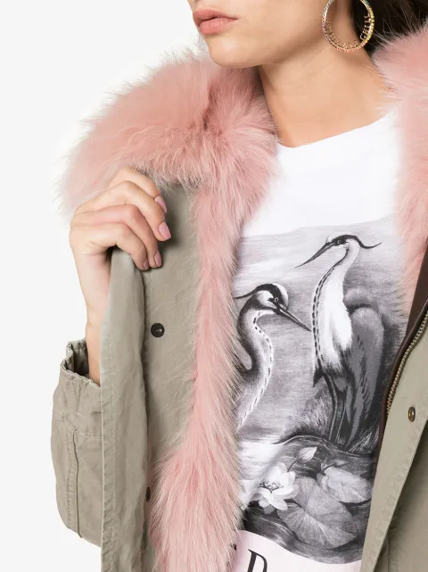 MR & MRS ITALY Pink Fur Lined Parka