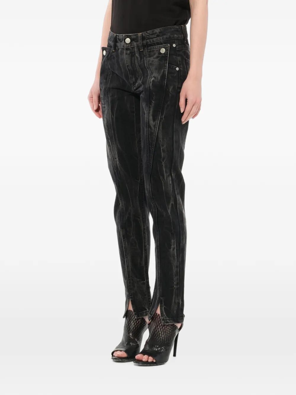  Givenchy Vaqueros Con Abertura En El Dobladillo - Negro 
