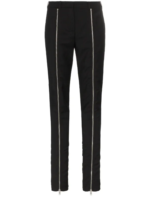 Givenchy Zip Front Detailed Trousers in Black