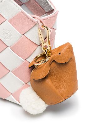 camel Bunny leather shearling tail bag charm展示图