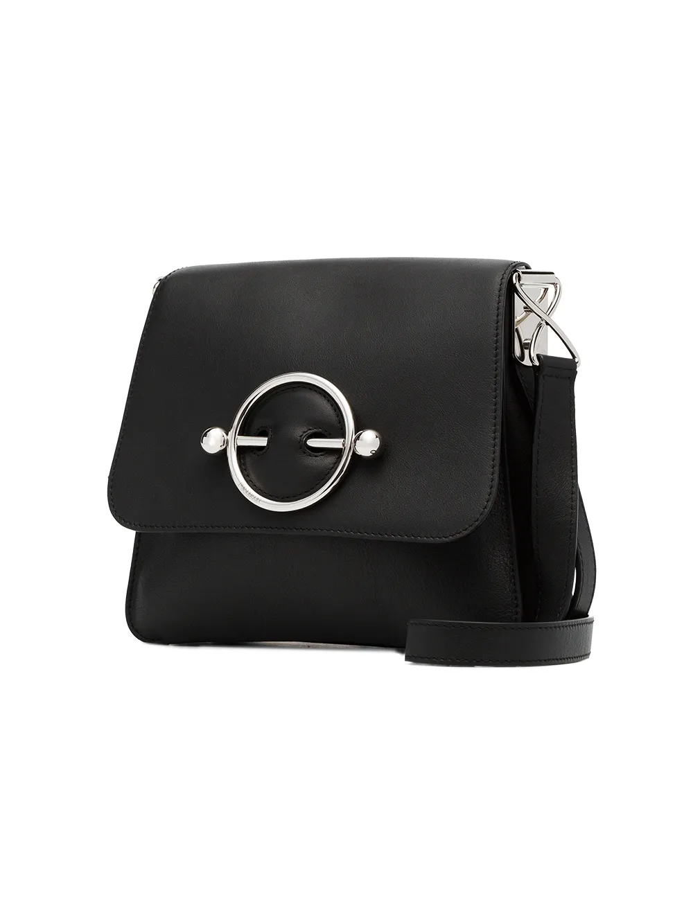 JW Anderson black Disc leather cross-body bag Zwart