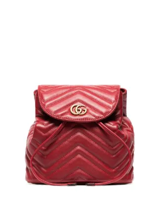 gucci red leather backpack