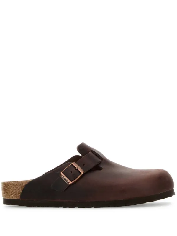 Birkenstock Mule 'Boston' Em Couro | Marrom | FARFETCH BR
