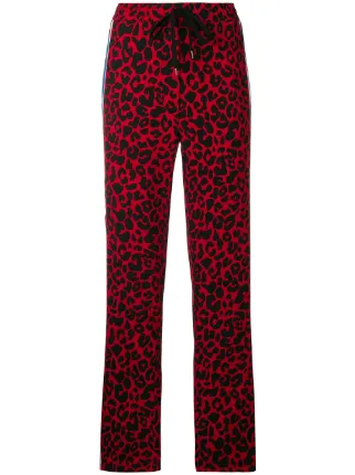 leopard pants with red stripe