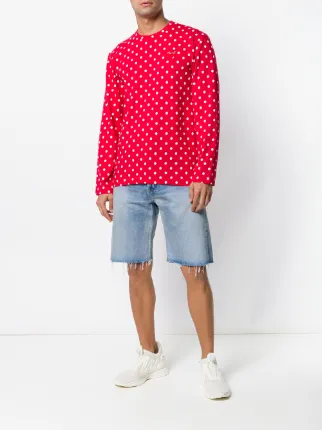 comme des garcons play long sleeve polka dot tee