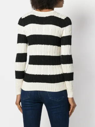 striped cable knit sweater展示图