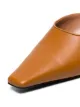 Marni brown 60 leather square toe mules
