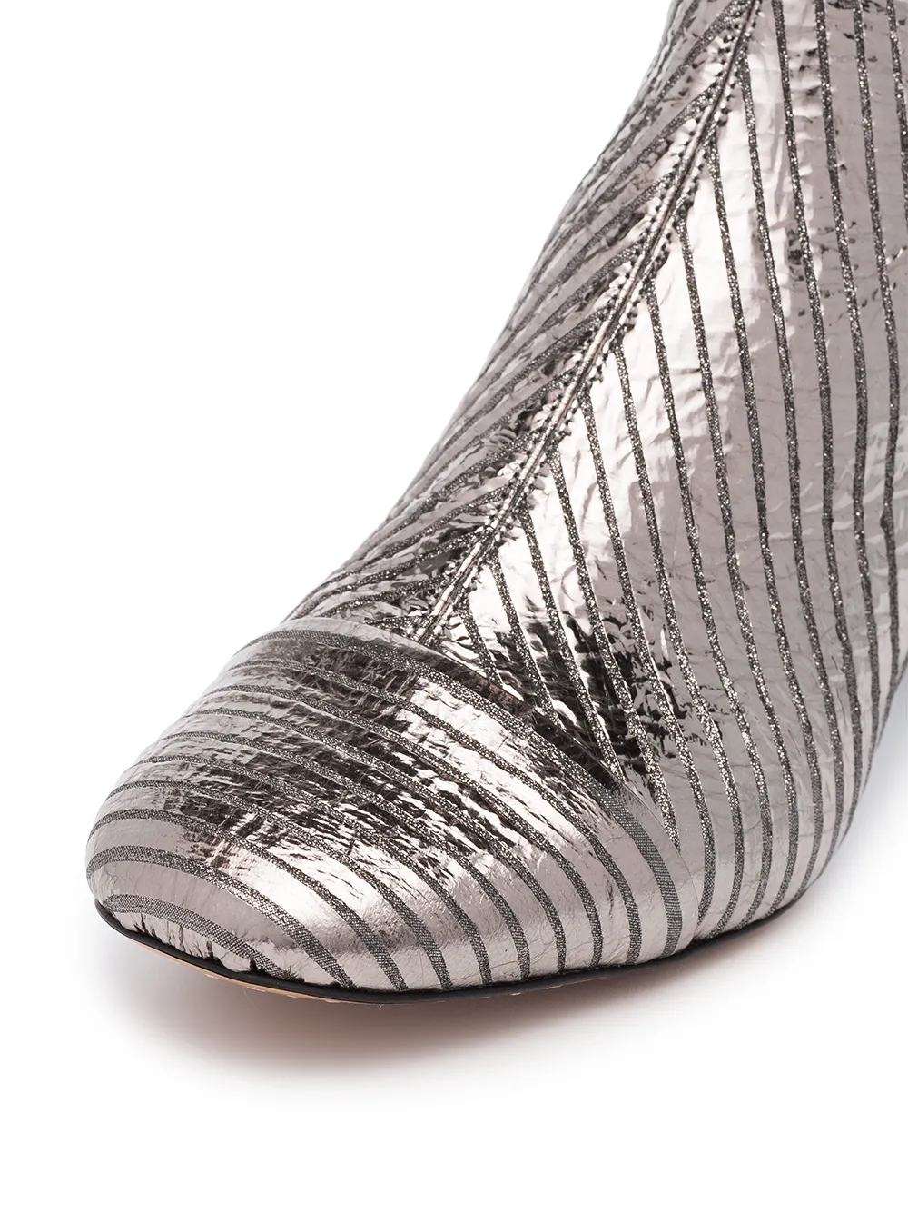 ISABEL MARANT Datsy 50 laarzen van kalfsleer en lamsvacht Metallic