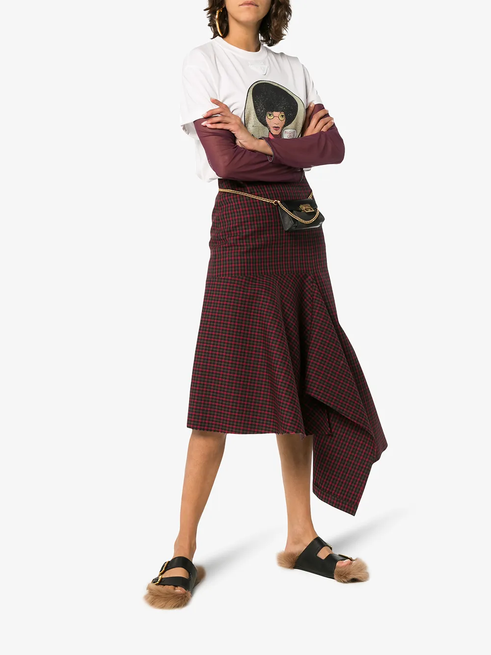 prada shearling slides