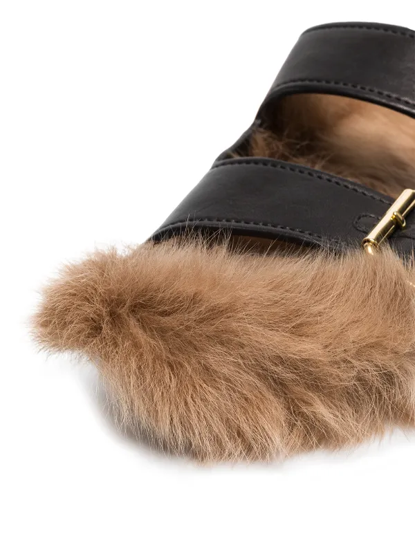 prada shearling slides