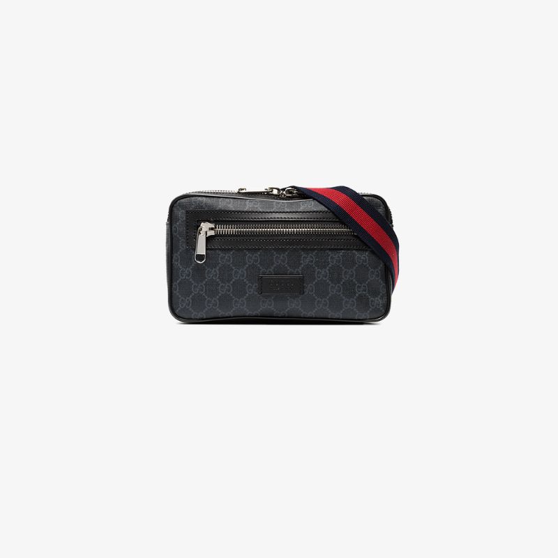 Gucci Men&#39;s Gg Supreme Canvas Belt Bag/Fanny Pack In Black | ModeSens