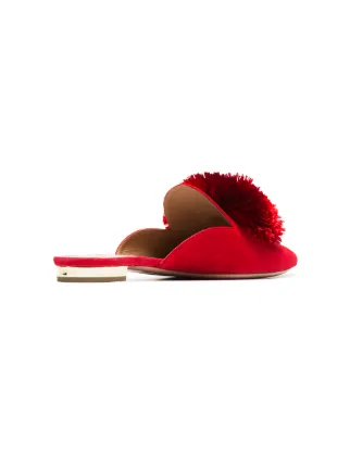 Red Powder Puff suede slippers展示图