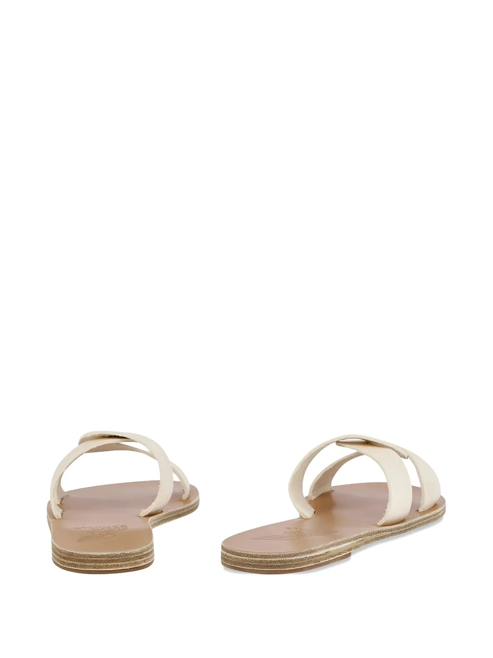 Ancient Greek Sandals white Desmos double strap leather sandals Wit