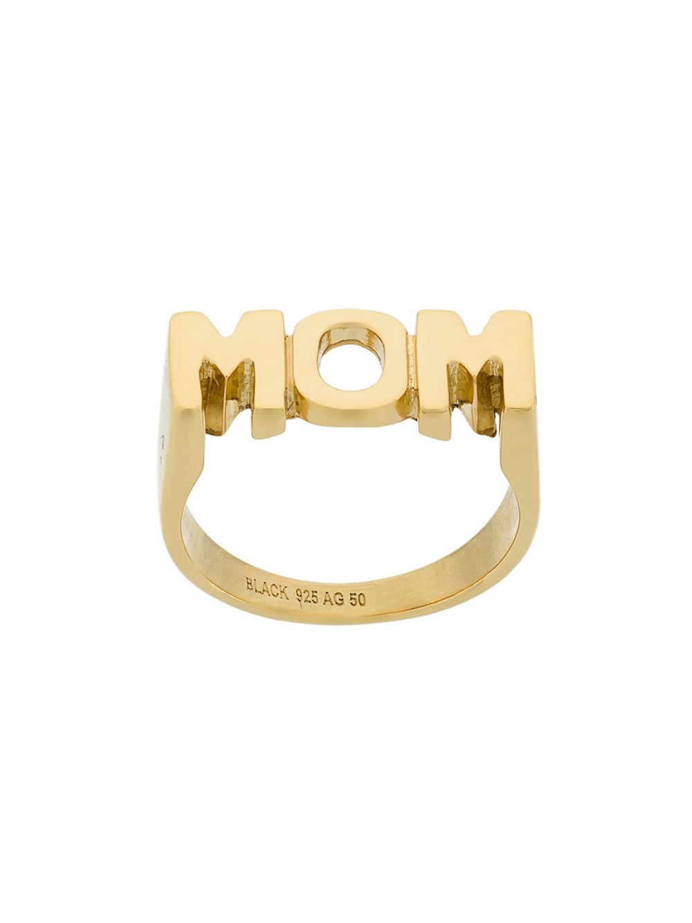 Shop Maria Black Mom Ring In Metallic