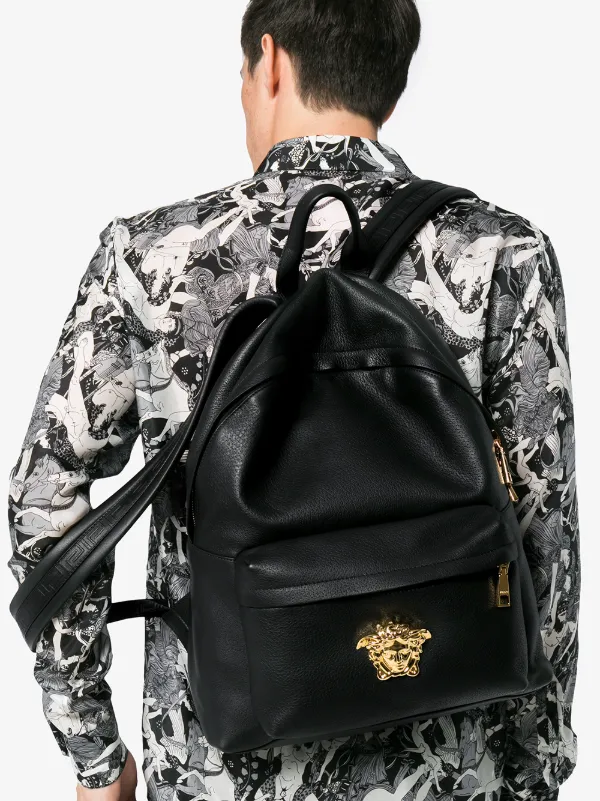 versace leather backpack