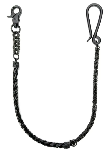 D'amico braided leather-chain keychain