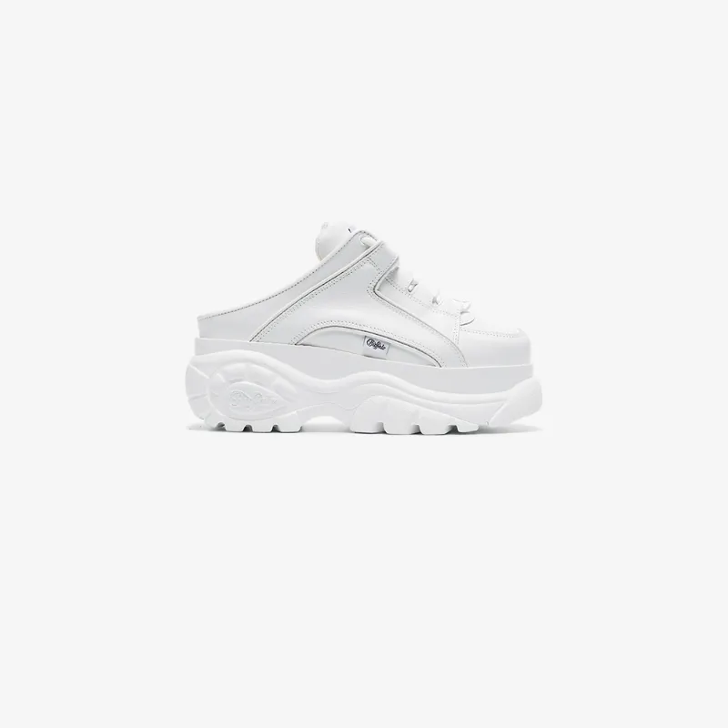 BUFFALO BUFFALO WHITE CLASSIC BACKLESS LEATHER FLATFORM trainers,132914SOFTBLANCO0112971086