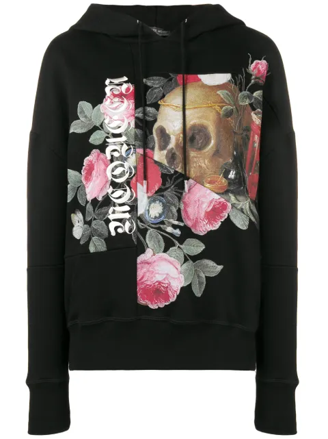 Alexander McQueen patchwork skull and roses hoodie