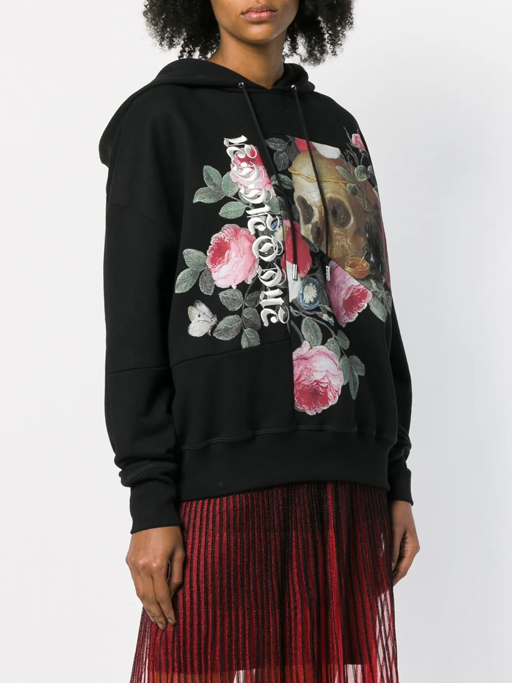  Alexander Mcqueen Kapuzenpullover Mit Print   Schwarz 