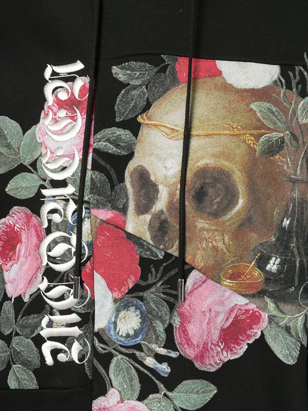 Alexander McQueen Skull Rose-embellished Hoodie in Black, view 5