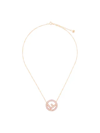 Fendi Pink And Gold Metallic Ff Logo Pendant Necklace 348 Buy Ss19 Online Fast Global Delivery Price