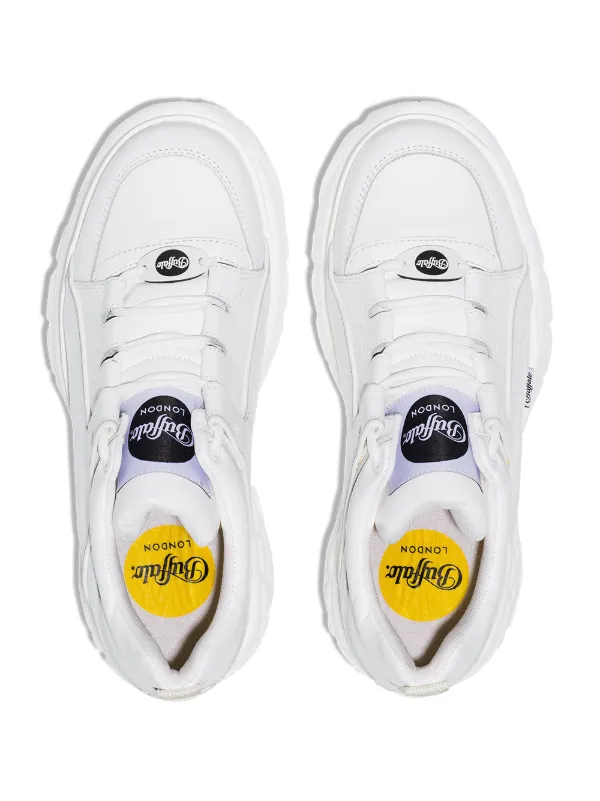 buffalo white leather chunky platform trainers