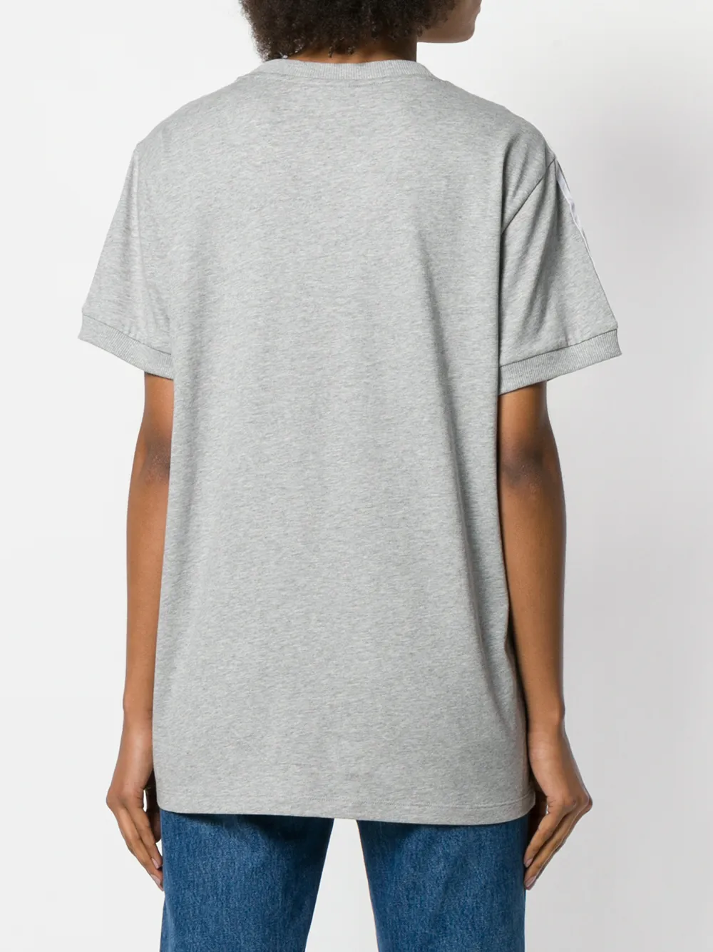 adidas t-shirt met strepen en logo op de arm Grijs