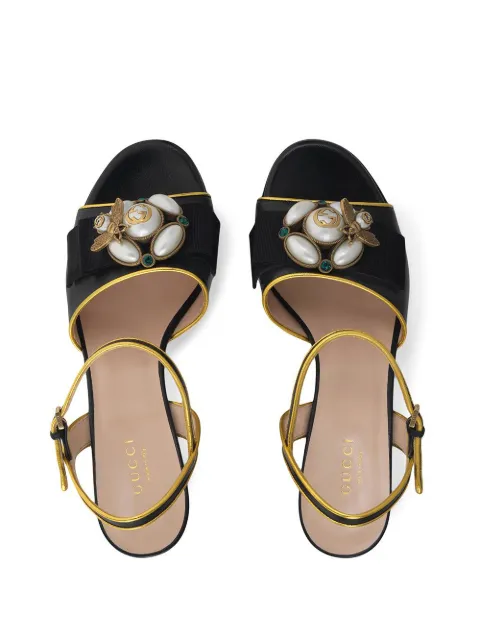 gucci velvet sandal with bee