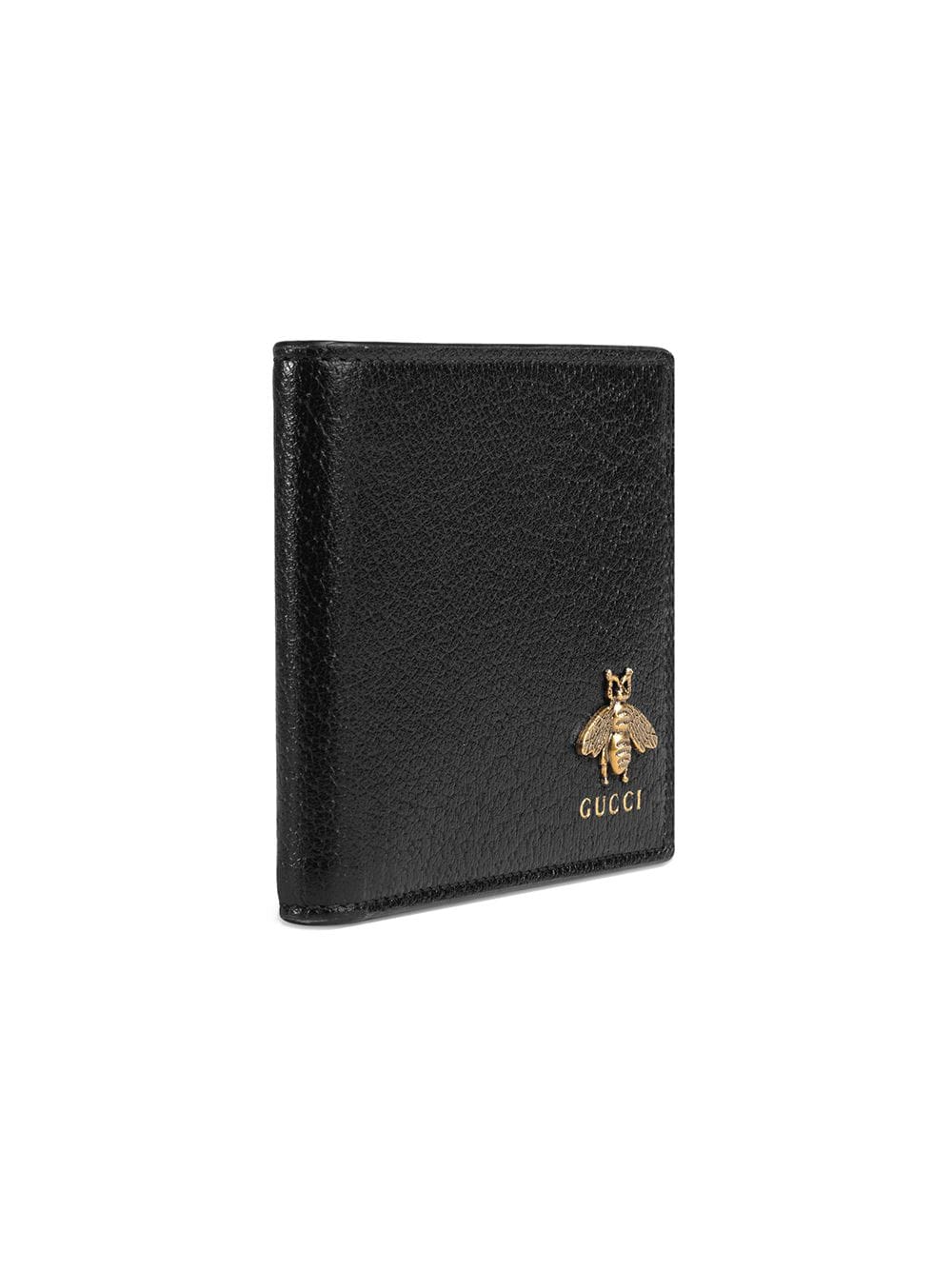 Shop Gucci Animalier Leather Wallet In Black