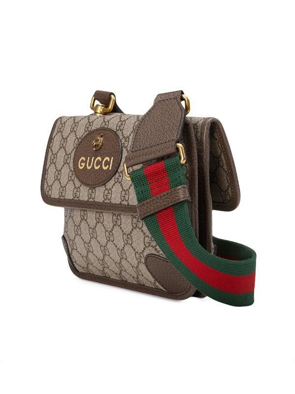Gucci GG Supreme Zipped Messenger Bag in Metallic for Men