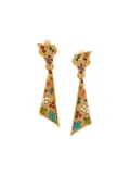 Susan Caplan Vintage 1980s Vintage D'Orlan Colourful Drop Earrings - Gold