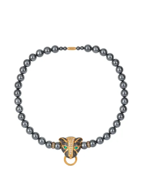 Susan Caplan Vintage 1980s Kenneth Jay Lane panther necklace
