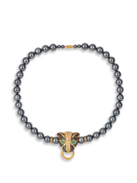 Susan Caplan Vintage 1980s Kenneth Jay Lane panther necklace
