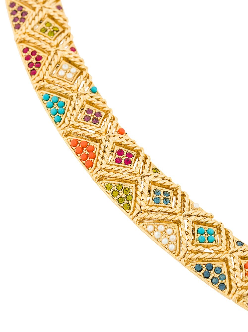 Pre-owned Susan Caplan Vintage 1980s Vintage D'orlan Colourful Collar In Gold