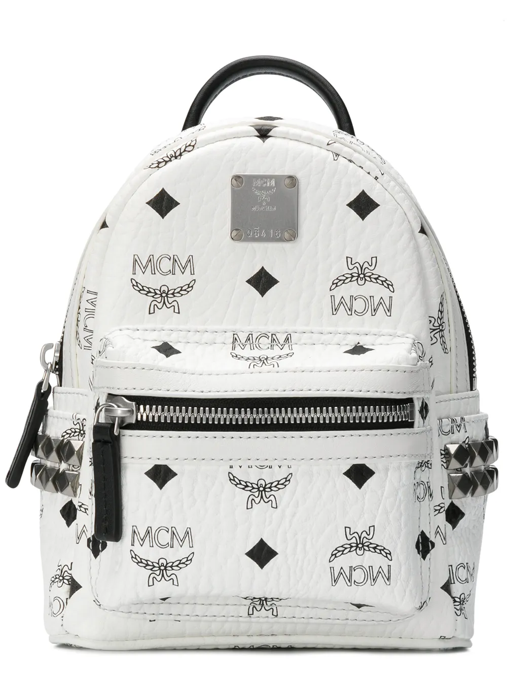 Mcm 'x-mini Stark Side Stud' Convertible Backpack In Wt001 White