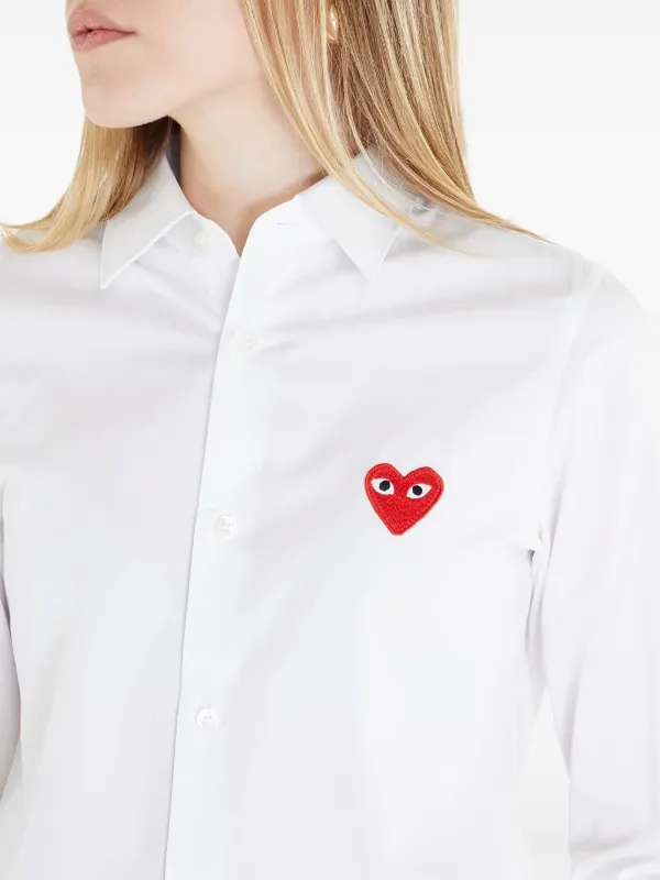PLAY COMME des GARÇONSシャツ M ホワイト レディース Womens Commes Des Garcons Play Blouse Button Up 'White'