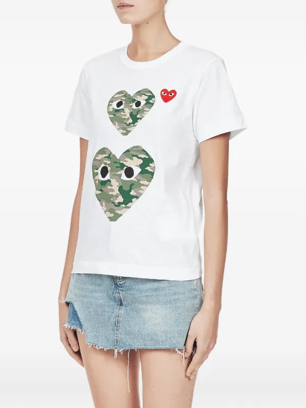 Comme Des Garçons Play Heart Eyes T-shirt | White | FARFETCH