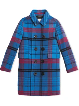 Check Wool Tailored Coat
