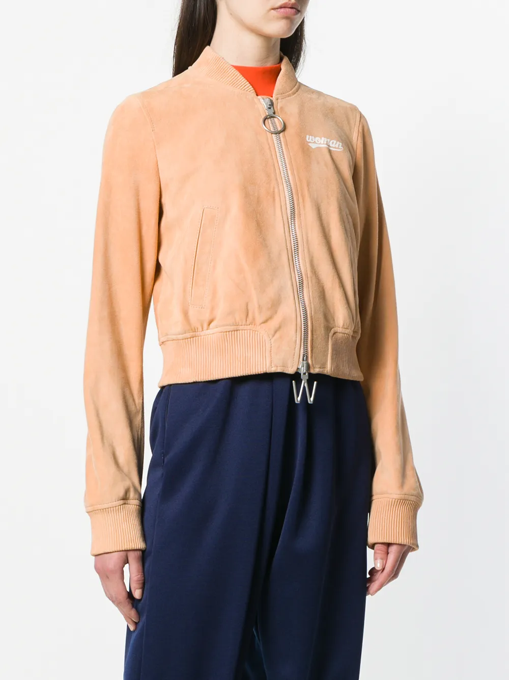 Off-White free as a butterfly bomber jacket Beige