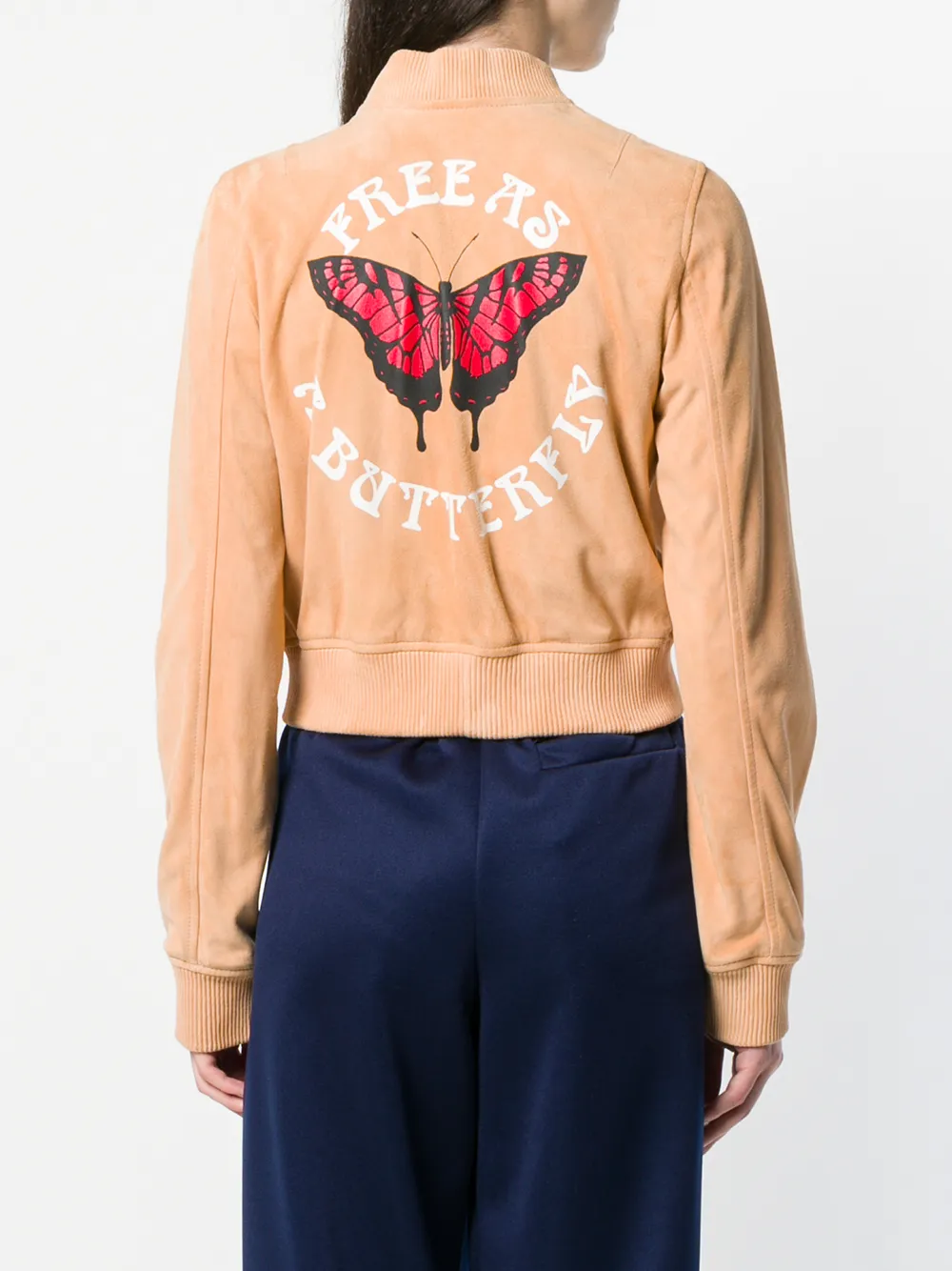 Off-White free as a butterfly bomber jacket Beige